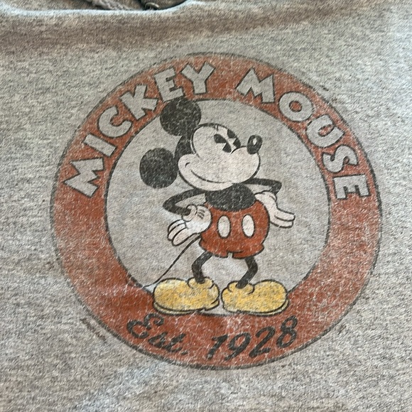 Disney Mickey Mouse Hoodie Sweatshirt Gray Size Medium - Picture 6 of 6